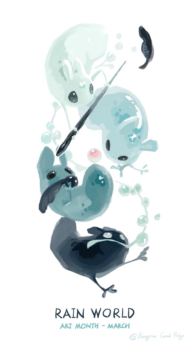 Rain World Art Month Day 24 - Slugpups #RWArtMonth
