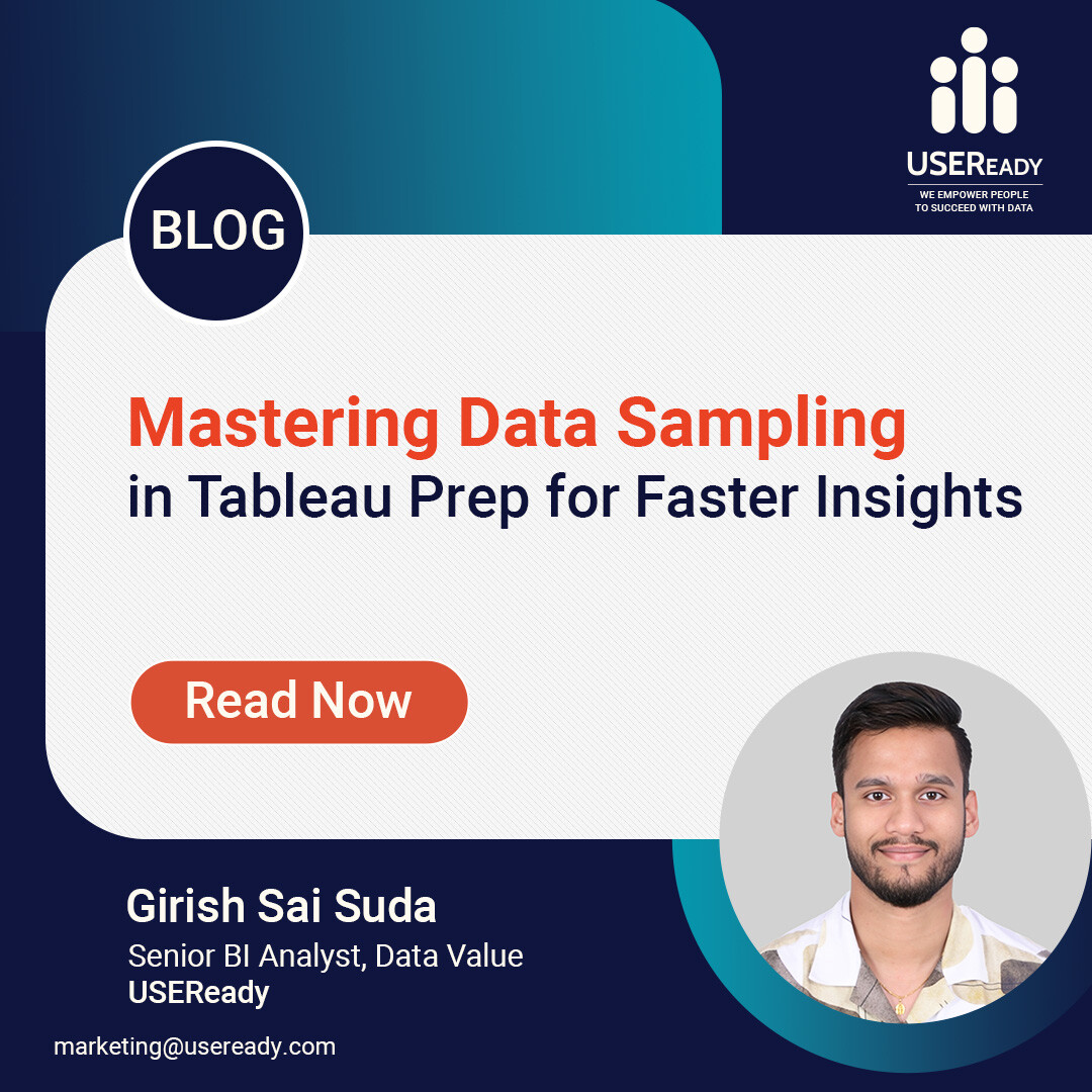 USEReadyInc's tweet image. n his latest blog Girish Sai Suda explores how sampling accelerates testing and validation, even with datasets exceeding one million rows. Read the complete blog to elevate your data prep game – hubs.ly/Q03d2QkQ0
#DataAnalytics #TableauPrep #DataSampling #Data#Useready
