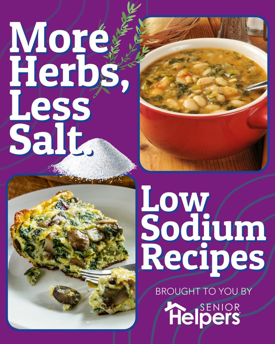 🧂 More herbs, less salt! 🌿 Try these low-sodium recipes:
🥧 Spinach &amp; Mushroom Quiche – Savory &amp; heart-healthy!
🍲 Chicken &amp; White Bean Soup – Cozy comfort without extra salt!
Recipes ⬇️
🔗 hubs.li/Q038-m2q0
#LowSodium #HeartHealthy #SeniorNutrition