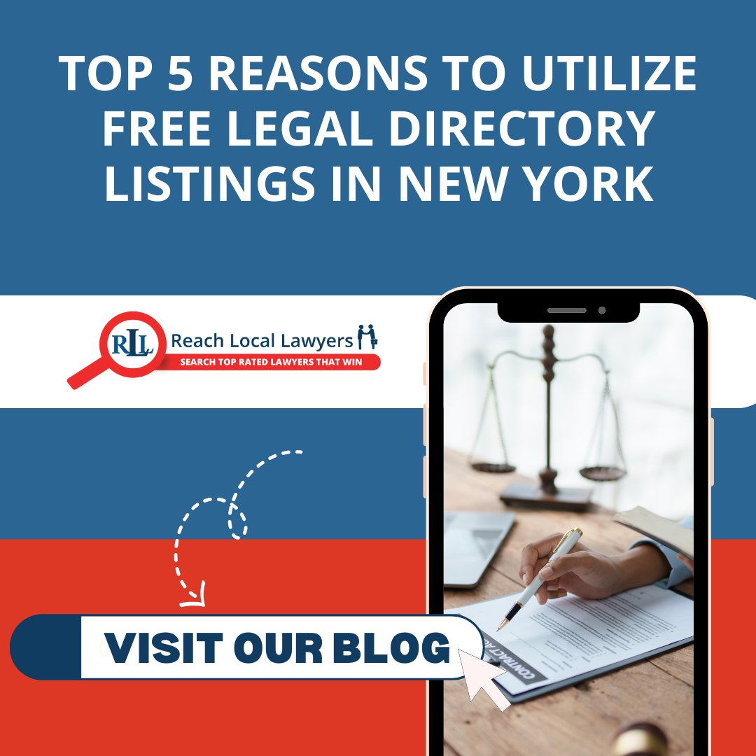 ReachLawyers's tweet photo. 📢 NY Lawyers! Are you maximizing your online presence? Discover the Top 5 Reasons why free legal directory listings are a game-changer for your practice! 🚀 Don’t miss out on potential clients—get listed today! ⚖️ 
https://t.co/ESddvQ6Opb
#LegalMarketing #ReachLocalLawyers https://t.co/fRk7qIHG9w