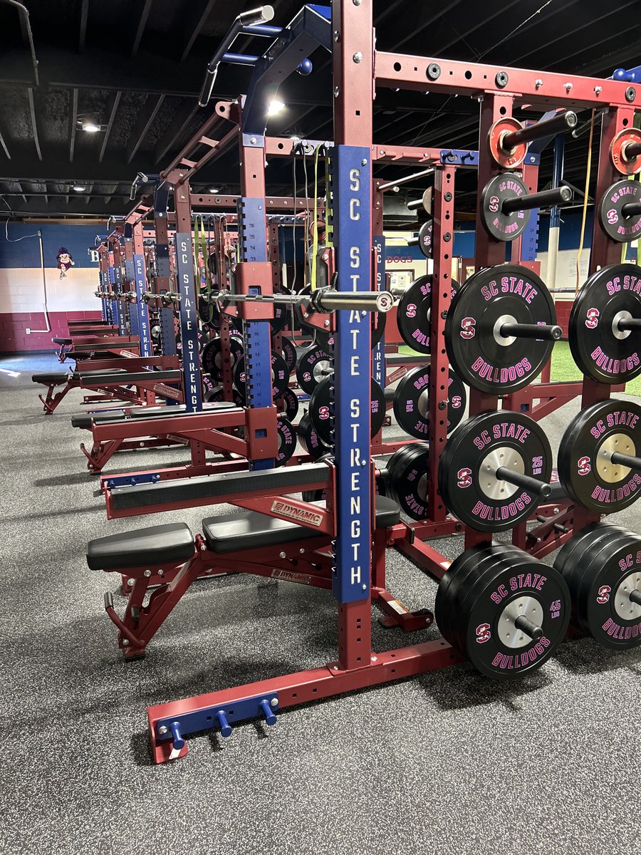 DynamicFandS's tweet photo. South Carolina State University is built for strength. Dynamic Fitness & Strength is proud to have facilitated one of SCSU’s weight rooms with custom-branded racks, designed for performance.
#BuiltToDominate #SCState #BulldogStrength #MoreStrengthPerSqFt #BuildABetterAthlete https://t.co/PMMvT62IzJ