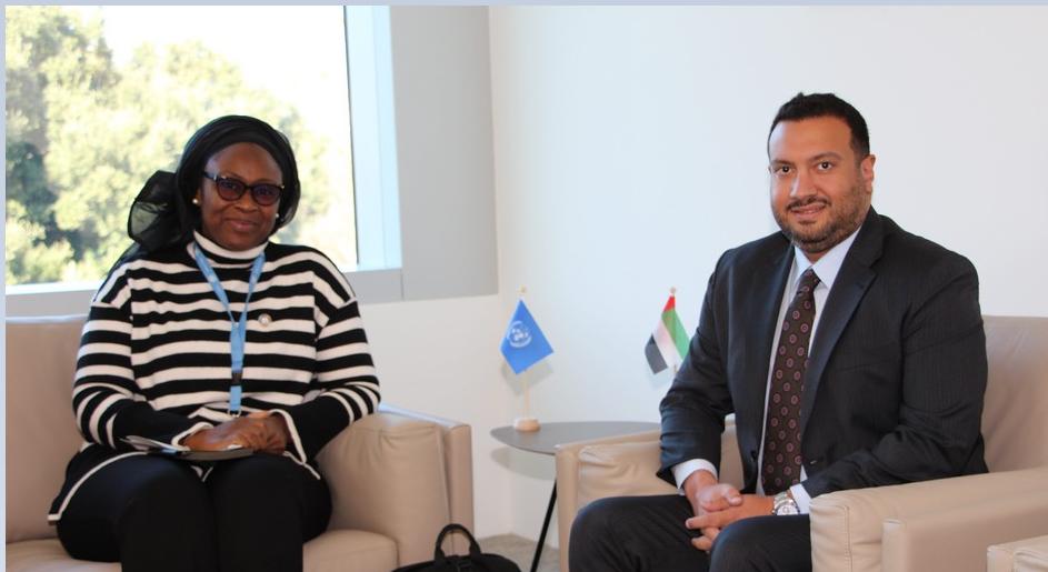 His Excellency Jamal Jama Al Musharakh, Permanent Representative of the UAE to the United Nations and other international organizations in Geneva, met with Mama Fatima Singhateh, the UN Special Rapporteur on sale and sexual exploitation of children, to discuss the preparations