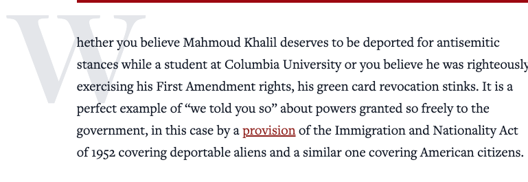 Kelley B. Vlahos (@kelleybvlahos) on Twitter photo .<a href="/amconmag/">The American Conservative</a> keeps them coming. This one on federal overreach from <a href="/PeterMVanBuren/">Peter Van Buren</a> theamericanconservative.com/the-khalil-cas… .<a href="/amconmag/">The American Conservative</a> keeps them coming. This one on federal overreach from <a href="/PeterMVanBuren/">Peter Van Buren</a> theamericanconservative.com/the-khalil-cas…