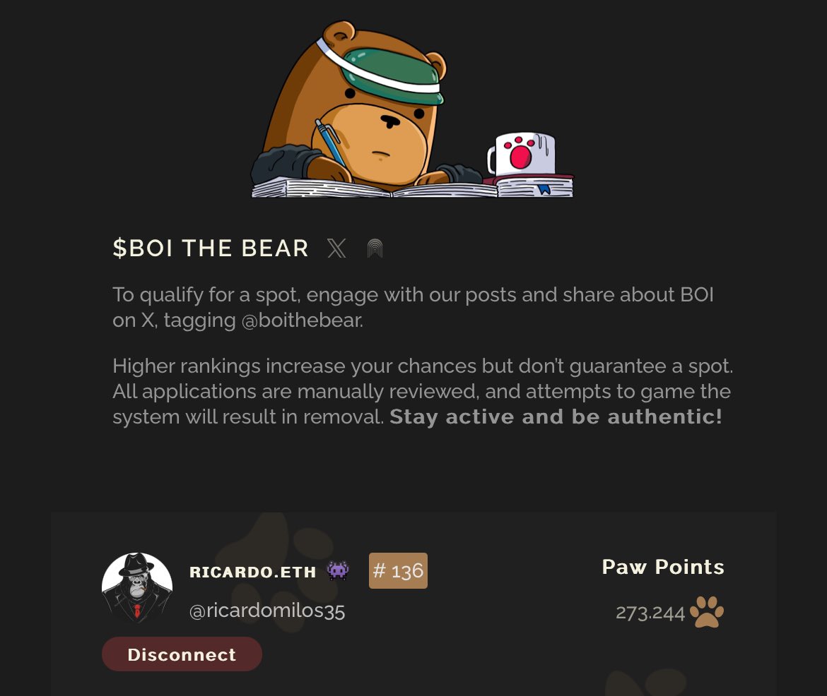 Belkide Bu Hafta <a href="/Boithebear/">Boi</a> İçin

S O N    H A F T A 

Kim Kaç Puanda ? 

Yorumlara Puanlarınızı Atın 

Az Puan Alanlara Herkes Destek Olsun

Y A R D I M L A Ş M A   P O S T U 🕹️

$BOI Coming Soon ⌛️

#RANK : 136 #POINTS : 273.244