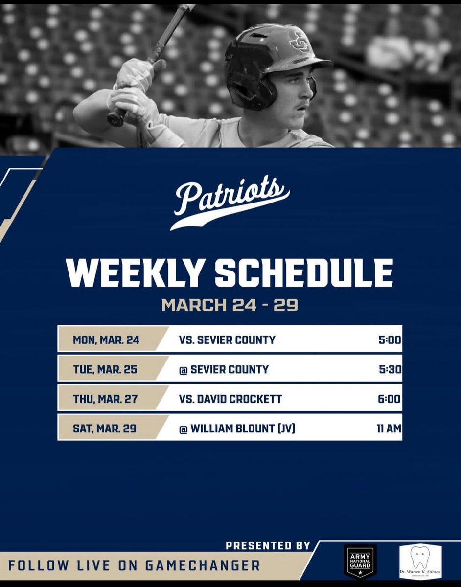 This week’s schedule.