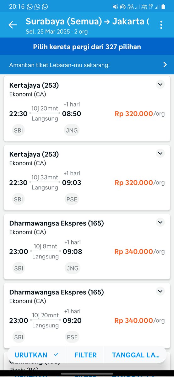jeffsup_100's tweet photo. @KAI121 @keretaapikita Cara untuk tau perbedaan kereta api new generation dengan yang tidak ketika pesan tiket di travelokaa gimana ya min? https://t.co/SILgP5vhVO