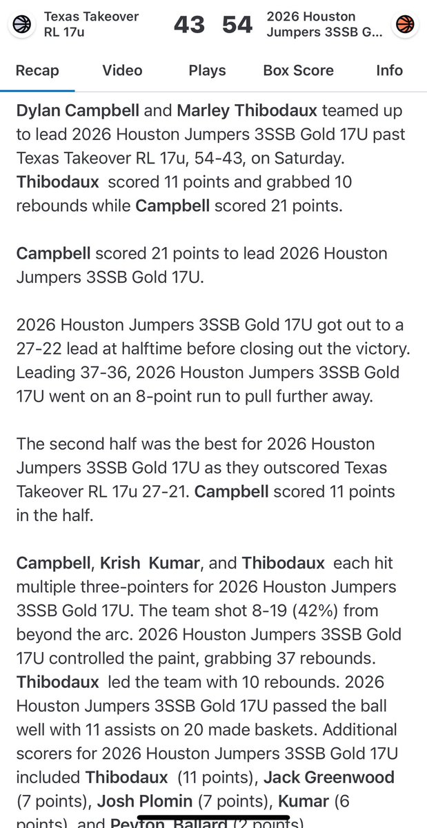 Loren (@csa_htx) on Twitter photo <a href="/Dy1anCampbell30/">Dylan Campbell</a> is primed to have a big summer following up a First team all district junior year <a href="/TravisHoops/">Travis Basketball</a>. He averaged 18.5pts & 8reb in 2 <a href="/ExposureOtr/">OTRExposure</a> games this weekend. <a href="/CThaProphet24/">Alex Y</a> <a href="/RcsSports/">Jim Hicks</a> <a href="/djones8301/">Doug Jones</a> <a href="/bigsloan32/">Marcus Sloan</a> <a href="/Houston_Jumpers/">Houston_Jumpers</a> <a href="/PrepHoopsTX/">Prep Hoops Texas</a> <a href="/TexasHoopsGASO/">TexasHoops/GASO π</a> @l <a href="/Dy1anCampbell30/">Dylan Campbell</a> is primed to have a big summer following up a First team all district junior year <a href="/TravisHoops/">Travis Basketball</a>. He averaged 18.5pts & 8reb in 2 <a href="/ExposureOtr/">OTRExposure</a> games this weekend. <a href="/CThaProphet24/">Alex Y</a> <a href="/RcsSports/">Jim Hicks</a> <a href="/djones8301/">Doug Jones</a> <a href="/bigsloan32/">Marcus Sloan</a> <a href="/Houston_Jumpers/">Houston_Jumpers</a> <a href="/PrepHoopsTX/">Prep Hoops Texas</a> <a href="/TexasHoopsGASO/">TexasHoops/GASO π</a> @l