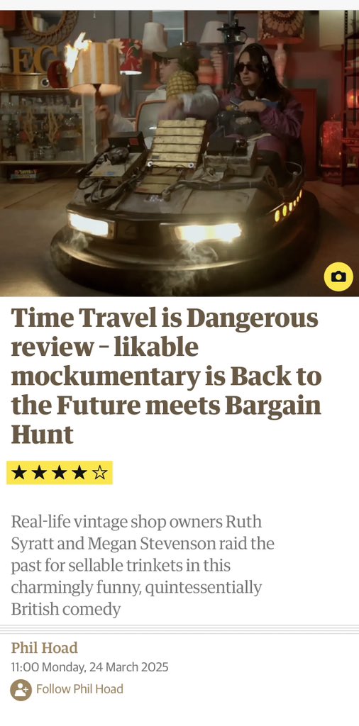 Four stars! Out soon!
<a href="/TTIDmovie/">Time Travel Is Dangerous</a> 

theguardian.com/film/2025/mar/…