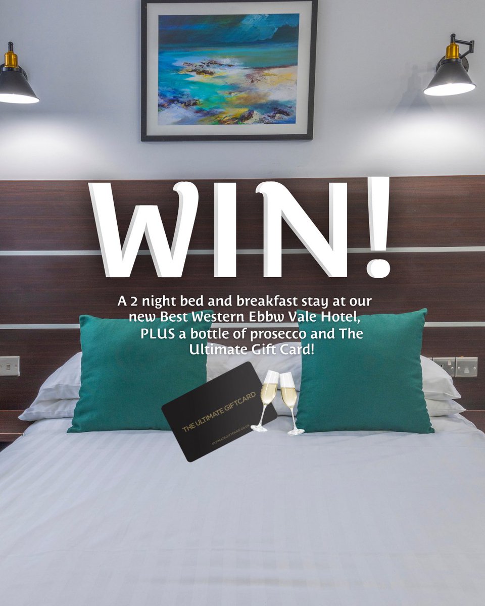 To celebrate welcoming the Best Western Ebbw Vale Hotel, close to Brecon Beacons National Park, you can win a FREE 2-night stay, prosecco, and a £100 gift card! 🥂 

Like this, follow us and comment to enter! Plus, get 20% off bookings with code EBBWVALE20! 🎉

*T&amp;Cs apply.