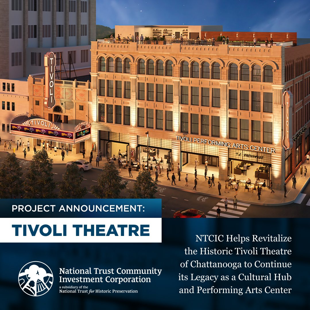 Excited to announce our financing for Chattanooga's historic Tivoli Theatre! This iconic 1921 landmark will become a performing arts center offering educational programs, scholarships, teacher training, and accessible tickets for low-income families. ntcic.com/news-blog/tivo…