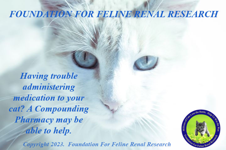 Those of us who care for #Cats with  #FelineCKD or other illnesses know that it can be difficult to administer medications.
  
A compounding pharmacist may be able to make  it safer and easier  for your kitty and you.  Please learn more:  foundationforfelinerenalresearch.org/blog/what-is-a…