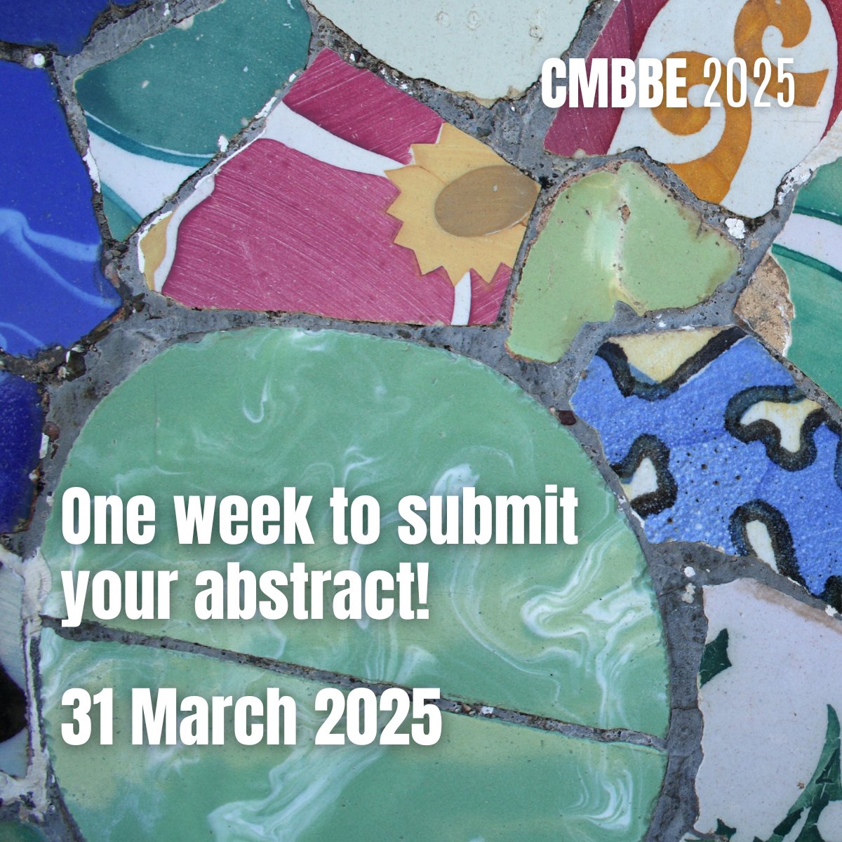 cmbbesymposium's tweet image. π’ Abstract Submission for #CMBBE2025 Closes in ONE WEEK! β³
π Why submit?
β
Share your work with a global audience of experts
β
Gain recognition through prestigious awards
β
Make valuable connections and boost your research impact
Submit now!
π cmbbe-symposium.com/2025/abstract-β¦