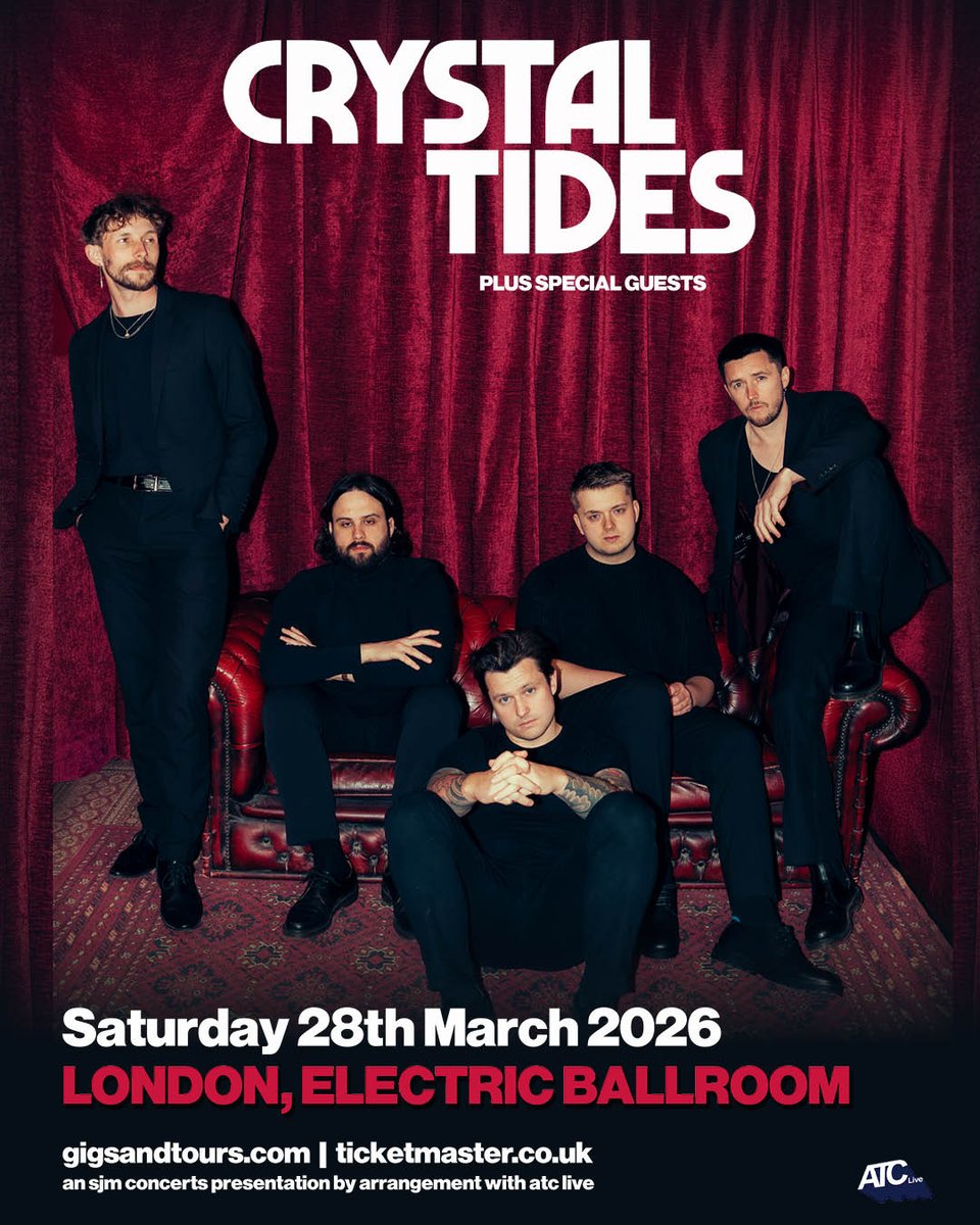 gigsandtours (@gigsandtours) on Twitter photo London!!! <a href="/crystaltidesuk/">Crystal Tides</a> are headed your way for a show at <a href="/EBallroomCamden/">Electric Ballroom</a> on Saturday 28th March ⚡️
Tickets on general sale this Friday at 10am. Sign up for exclusive presale access via gigst.rs/CTSignUp London!!! <a href="/crystaltidesuk/">Crystal Tides</a> are headed your way for a show at <a href="/EBallroomCamden/">Electric Ballroom</a> on Saturday 28th March ⚡️
Tickets on general sale this Friday at 10am. Sign up for exclusive presale access via gigst.rs/CTSignUp