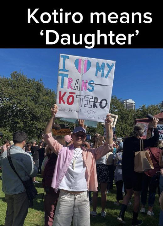 gaye_ess's tweet photo. Ben holding a sign that reads "I love my trans daughter". There's the answer to those who questioned me, claiming this was not the case. He has a son that he is turning into a girl for his own queer satisfaction.
#nzpol #benjamindoyle https://t.co/YbaQpOBTD5