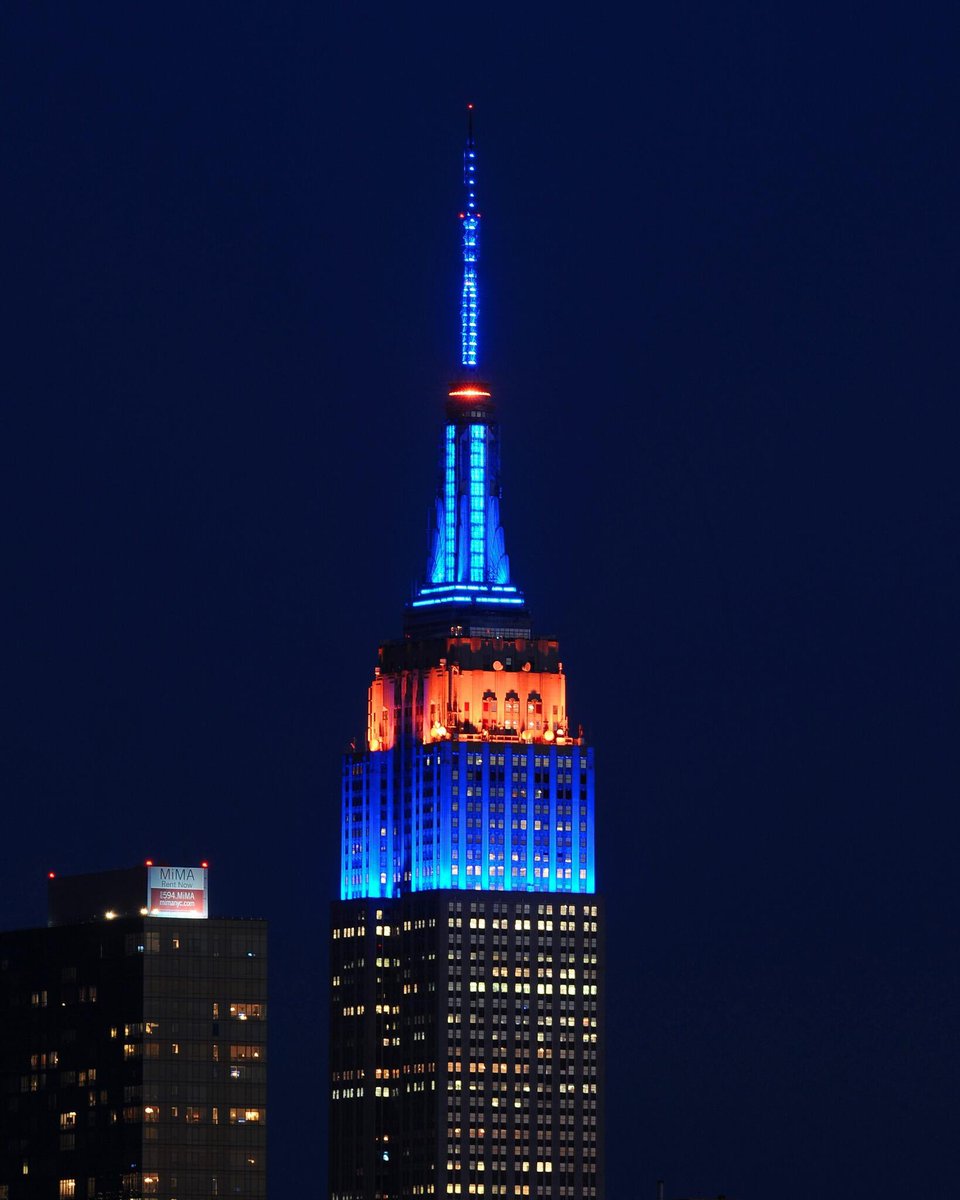 Empire State Building (@empirestatebldg) on Twitter photo Shining in <a href="/GatorsMBK/">Florida Gators Men’s Basketball</a>’s blue and orange for the rest of the night in honor of their NCAA Championship Victory Shining in <a href="/GatorsMBK/">Florida Gators Men’s Basketball</a>’s blue and orange for the rest of the night in honor of their NCAA Championship Victory