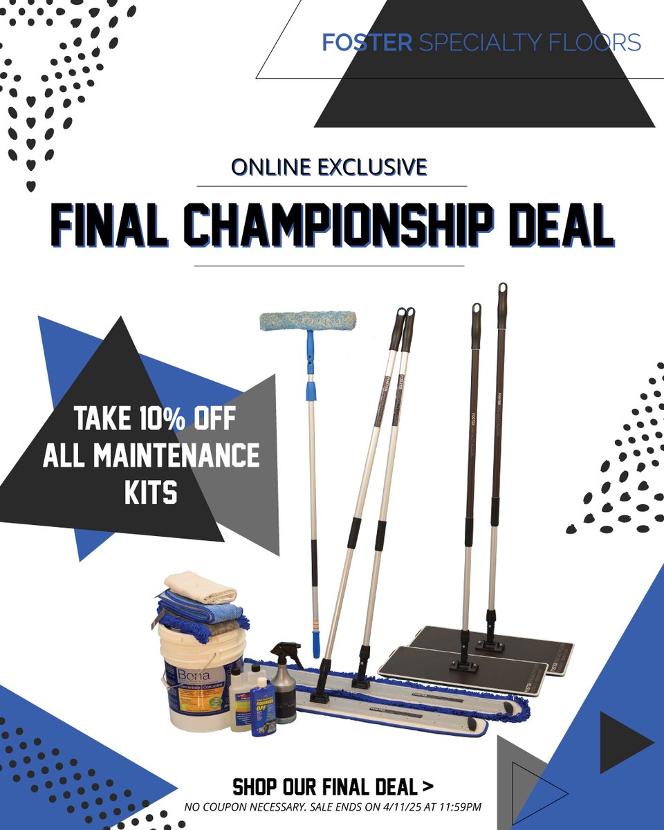 Finals Championship Game Deal!

Elevate your court with Fosters Maintenance Kits. Whether you're gearing up for the big game or keeping your court in top shape, Foster's has you covered.

For a limited time only, take 10% OFF your purchase of our Maintenance Kits - the perfect