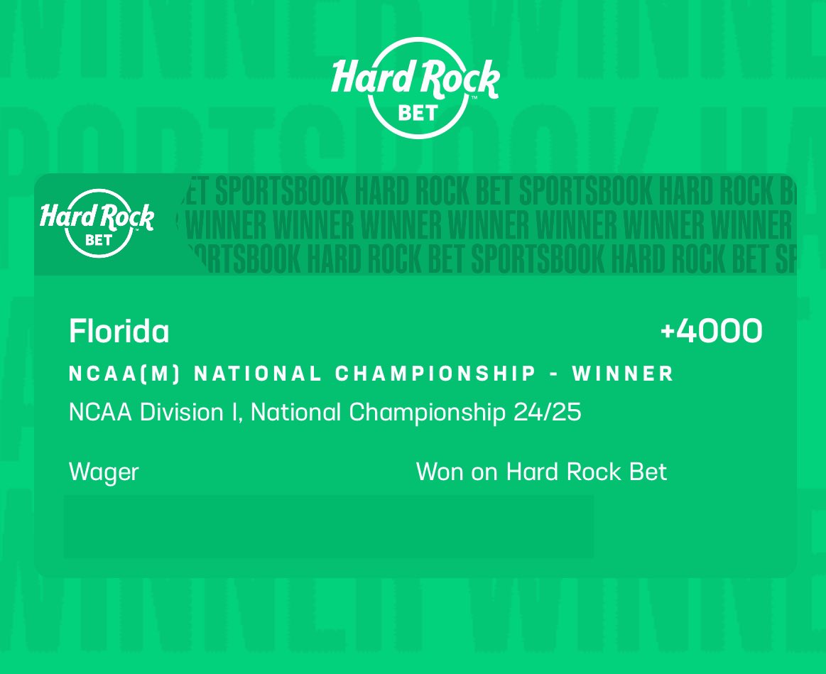 Paying for my wins. Love it. 

GO GATORS