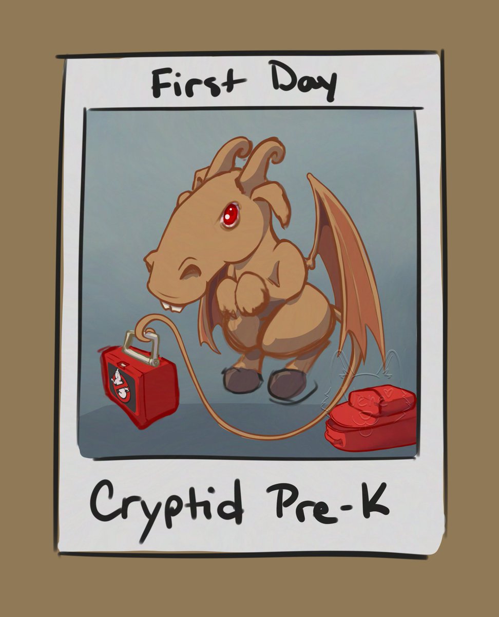neneiathil's tweet image. first day of Cryptid Pre-K, cryptid #2: the Jersey devil! how cute is this little one showing off his lunchbox? I was giggling the whole time working on this one - I was given a challenge and loved every minute of it!

#cryptidpreschool #chaoticdrawalong #cutecryptid #cryptidart
