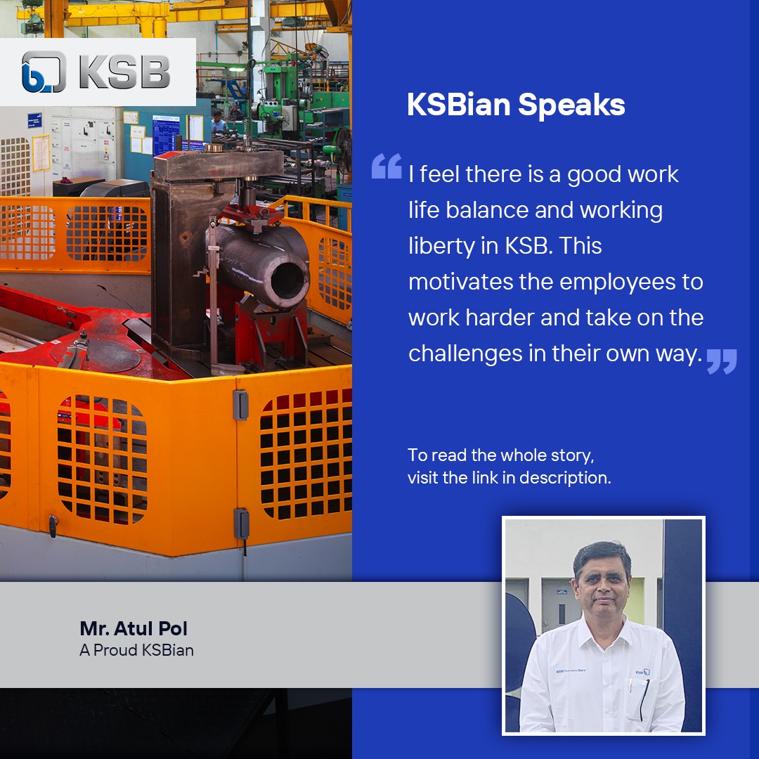 ksb_india's tweet image. Read the story of Mr. Atul Pol, who joined KSB Limited in 2016, and find out how KSB offers a great work-life balance while providing the freedom to work independently.

Click to know more: ksb.com/en-in/company/…

#KSBianSpeaks #LongServiceRecognition