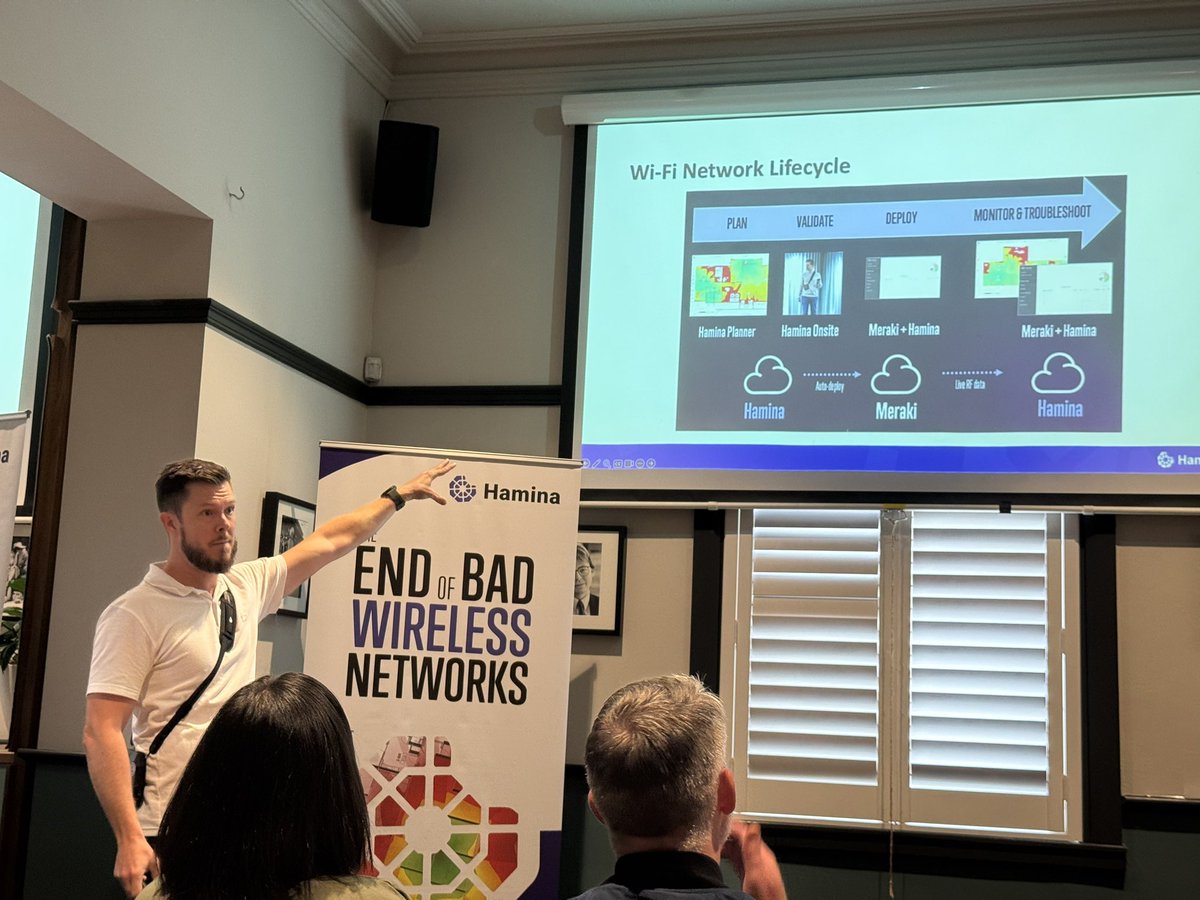 Great presentation by Grant on Hamina and the integration with Meraki at Hamina &amp; Cisco event in Melbourne today.
