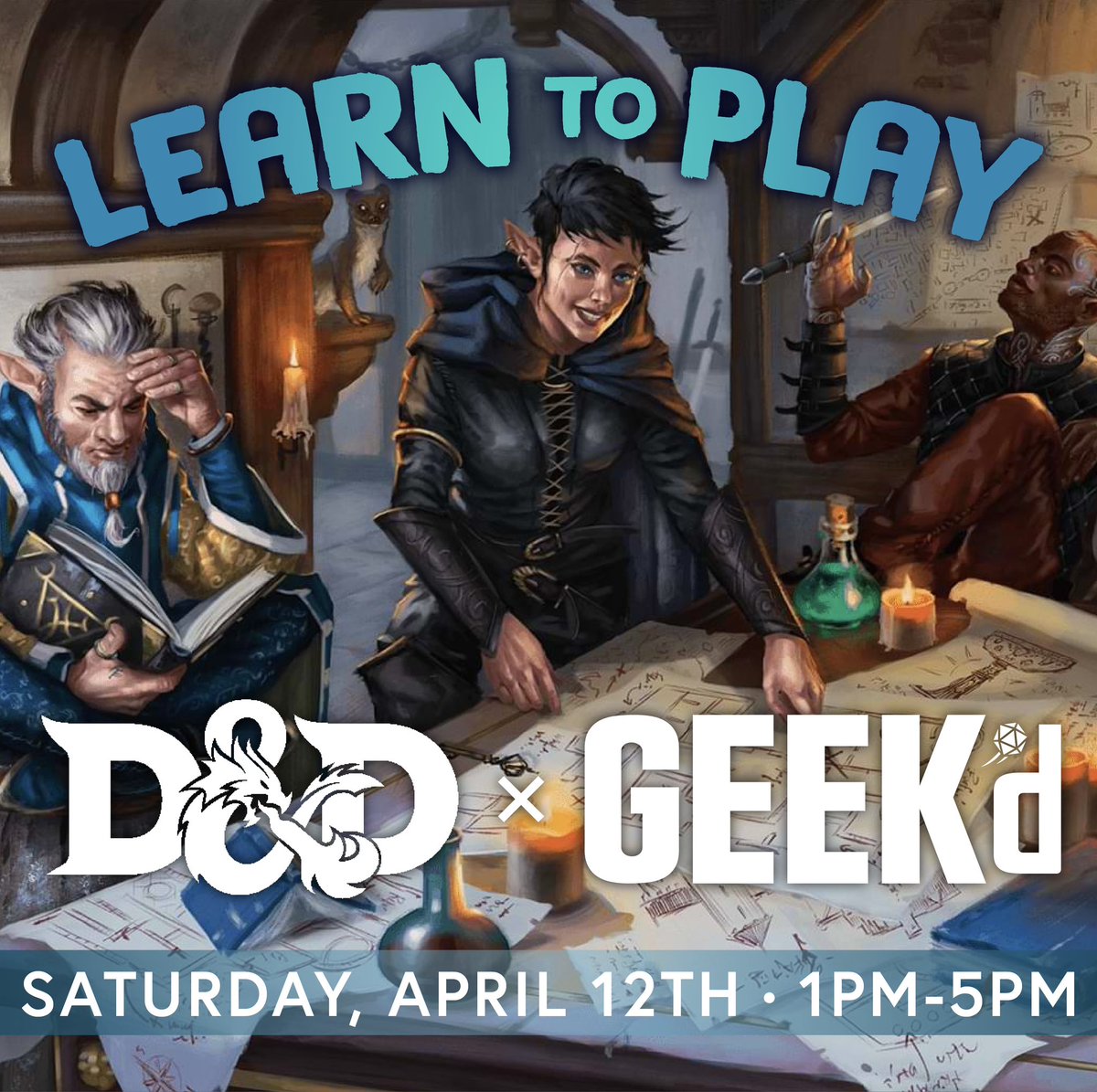 New to D&amp;D or just need a refresher? Join Brandon and Dae this Saturday from 1–5 PM for a fun and friendly Learn-to-Play session. No experience needed—just bring your imagination! 📖