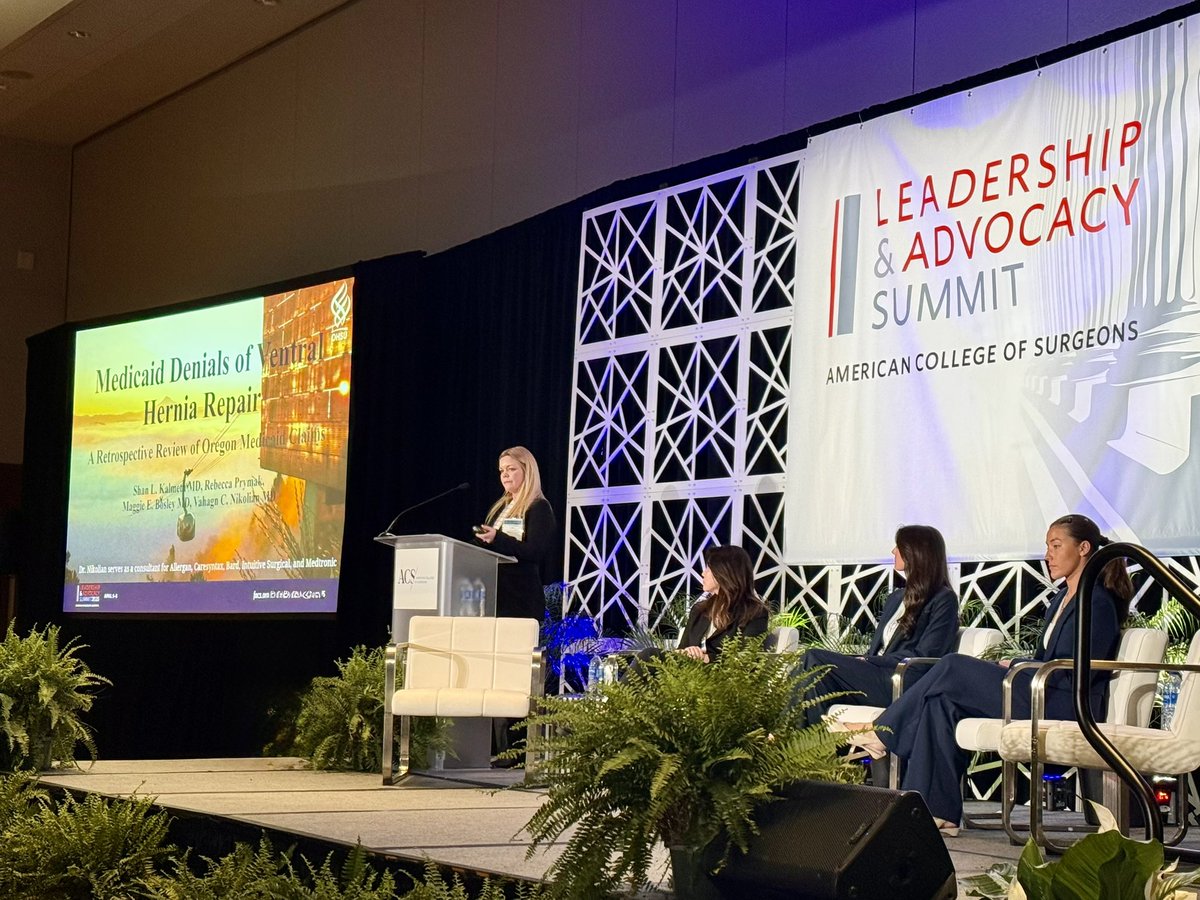 Vahagn C. Nikolian, MD (@vnikolian) on Twitter photo Wonderful presentation in DC at the <a href="/AmCollSurgeons/">American College of Surgeons</a> Leadership & Advocacy Summit by <a href="/ShanKalmeta/">Shan L Kalmeta MD</a>! Oregonians with Medicaid have significant denial rates for ventral hernia repair and abdominal wall reconstruction. Improving access to surgical care is necessary. #OHSUHernia Wonderful presentation in DC at the <a href="/AmCollSurgeons/">American College of Surgeons</a> Leadership & Advocacy Summit by <a href="/ShanKalmeta/">Shan L Kalmeta MD</a>! Oregonians with Medicaid have significant denial rates for ventral hernia repair and abdominal wall reconstruction. Improving access to surgical care is necessary. #OHSUHernia