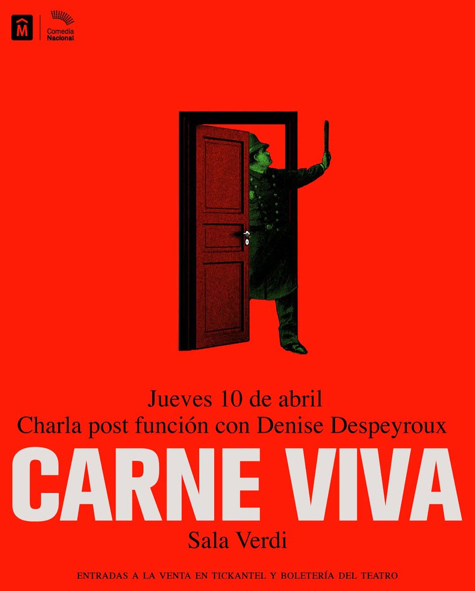 ⚠️ ¡Atención! Este jueves 10 de abril, habrá una función especial de Carne Viva.

Al finalizar, Denise Despeyroux, autora de la obra, participará en una charla post-función abierta a todos los que quieran quedarse.