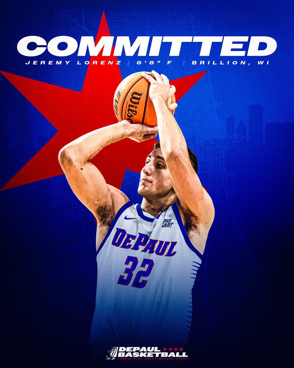 NickPalazzolo5's tweet image. BREAKING: DePaul has landed Wofford forward Jeremy Lorenz from the transfer portal per his social media 

Lorenz is 6’8 220 lbs, a native from Brillion, Wisconsin. 

Averaged 8.0 points/3.8 rebounds/1.7 assists in 35 games (12 starts) last year.