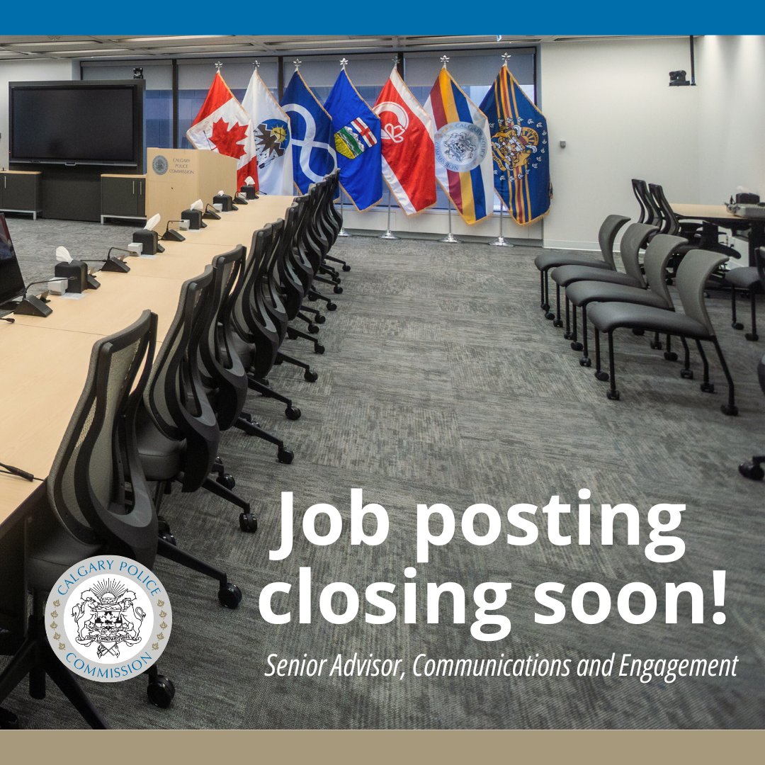 Are you an experienced communications and engagement professional looking for your next opportunity?

Our Commission is hiring a Senior Advisor, Communications and Engagement. Applications are due my midnight on WEDNESDAY, APRIL 9!

Visit recruiting.calgary.ca/psc/hcm/EMPLOY….

#yyc #yycjobs