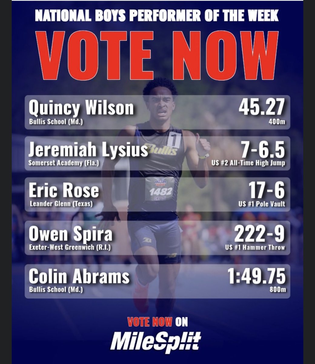 @GrizzlyTrackGHS (@grizzlytrackghs) on Twitter photo Our very own Eric Rose is nominated for National Boys Performer of the week! Go Vote at Texas Milesplit. <a href="/Coachdub_7/">Ryan Dubelbeis</a> <a href="/CoachWilk_40/">Jeff Wilkerson</a> <a href="/Coach_Kraus/">Brandon Krauskopf</a> Our very own Eric Rose is nominated for National Boys Performer of the week! Go Vote at Texas Milesplit. <a href="/Coachdub_7/">Ryan Dubelbeis</a> <a href="/CoachWilk_40/">Jeff Wilkerson</a> <a href="/Coach_Kraus/">Brandon Krauskopf</a>