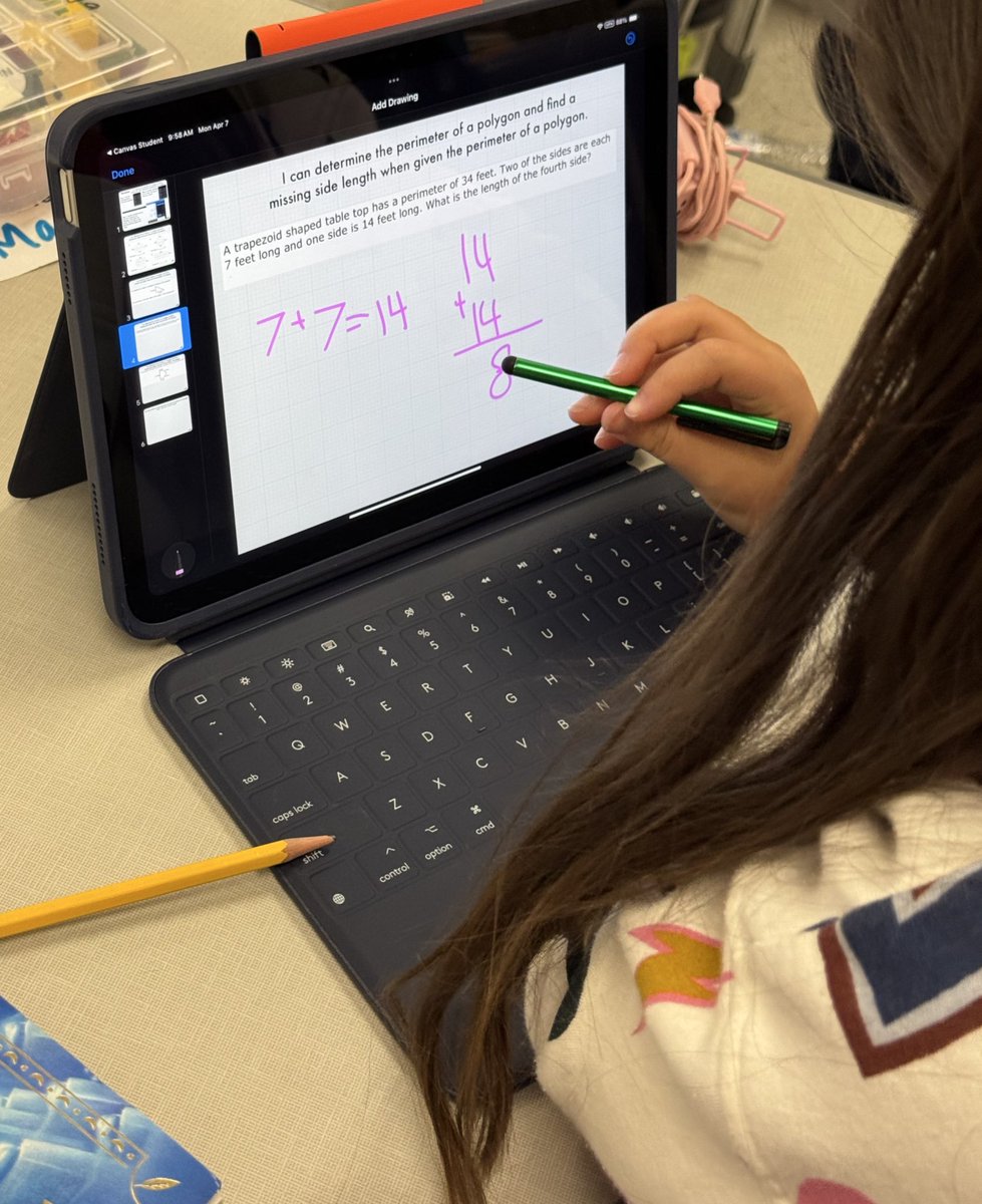MrsEstes8's tweet image. 3rd Grade @DeganElementary completed a math Keynote activity on perimeter, and turned in their work to Canvas. 🔲 #DigitalLisd #MathinLisd