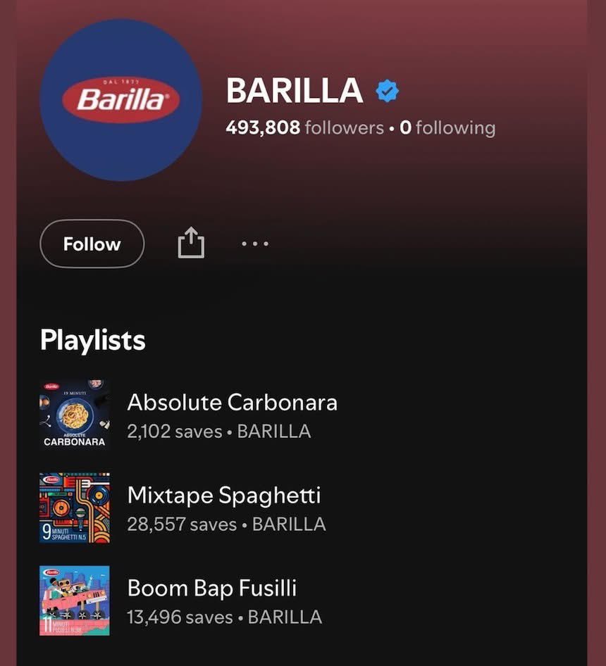 Did you know that Barilla pasta has a Spotify channel, and on their channel they have playlists that are the exact cook time for their different varieties of pasta? So, basically, hit play, drop the beats, when the beats stop, it's time to eat..... 
Imma just say, genius.