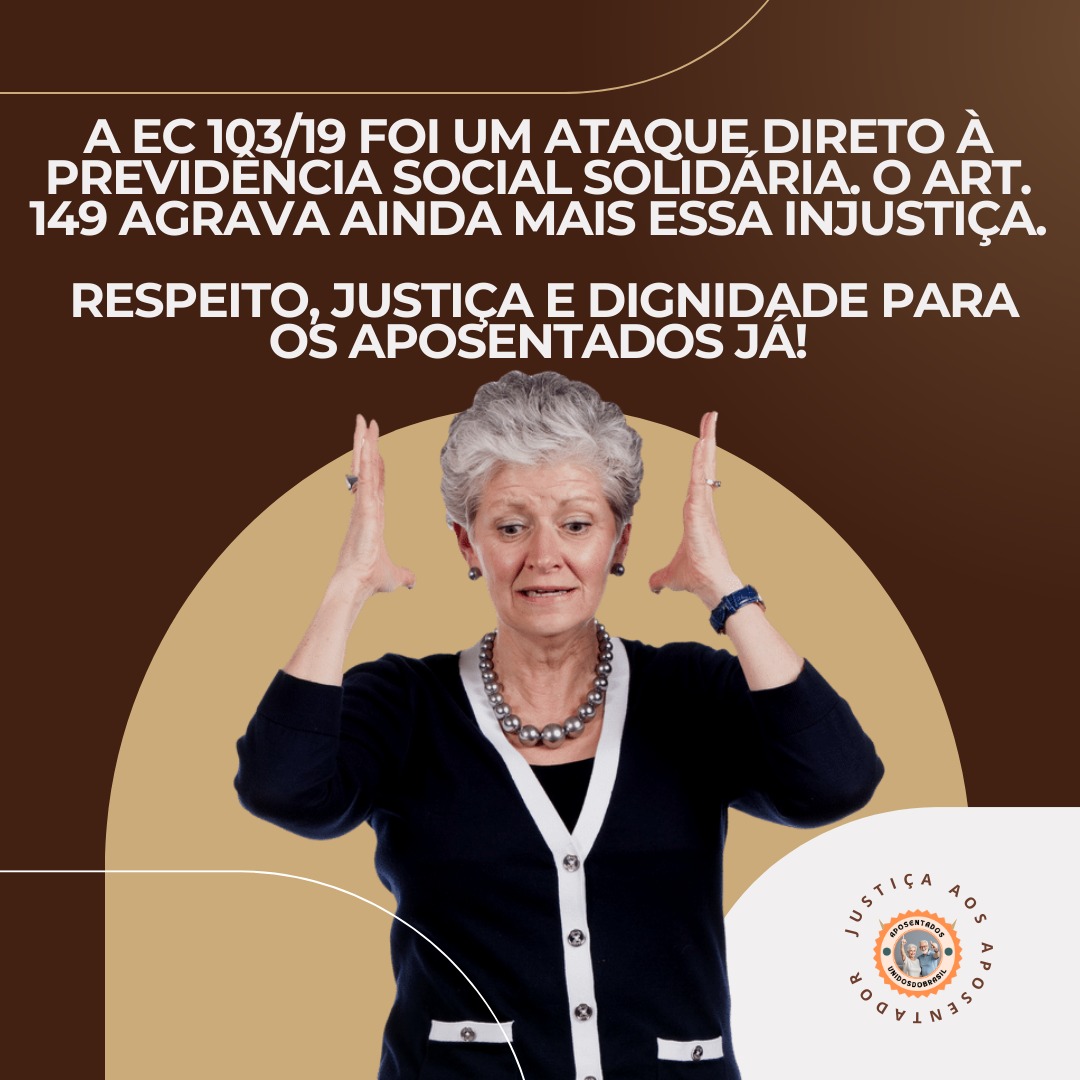 <a href="/Cavalheira/">Cavalheira Esperanza 🇫🇴</a> <a href="/Alexand92840726/">Alexandre</a> "O Brasil deve respeito aos seus aposentados. STF, retomem a votação do art. 149 da EC103/19!  <a href="/STF_oficial/">STF</a>
@nunesmarquesK
<a href="/MinAMendonca/">André Mendonça</a>
<a href="/Cristianozaninm/">Cristiano Zanin Martins</a>
<a href="/FlavioDino/">Flávio Dino 🇧🇷</a>
👇
Aposentados Abandonados
#AposentadoriaDigna"