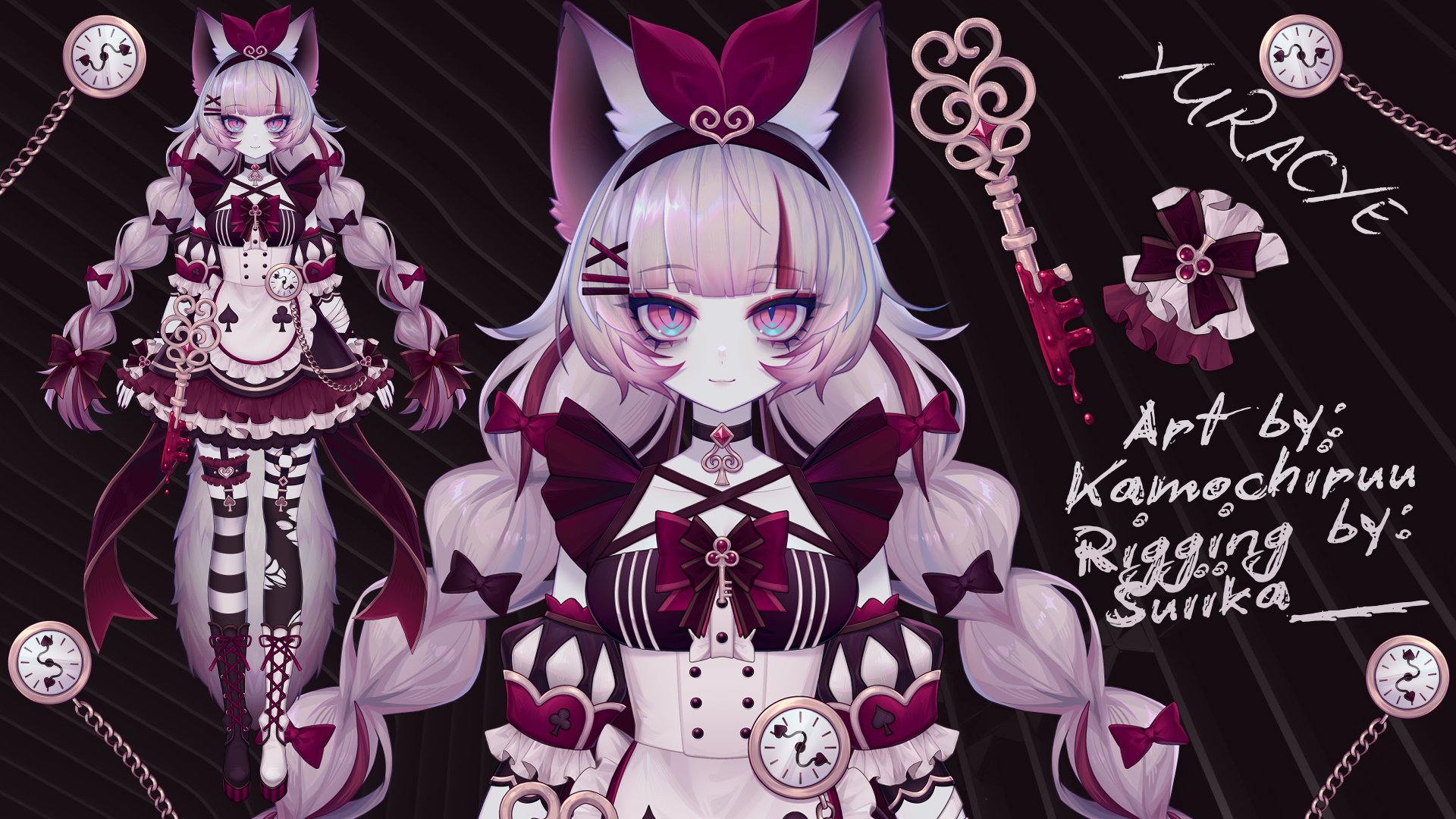 手描きイラスト オリジナル アナログイラスト 原画 色紙 メイド