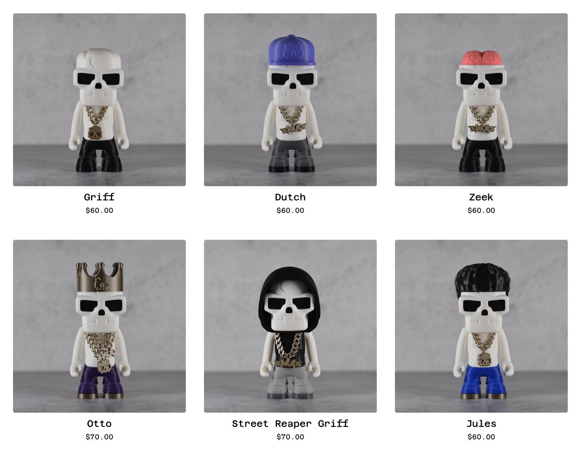 Full skulz designer figure restock drop 💀

skulz.club