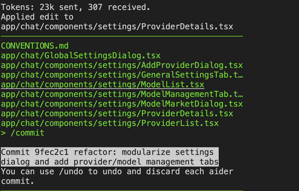 吹一次gemini 2.5 pro.

1200行的AI早期产生的屎山代码文件，gemini 2.5 pro + aider重构后拆分成7个子组件，原文件骤降到127行.

总共花费15分钟，一共3个prompt迭代（重构，fix lint, fix一个界面问题）。

细看aider截图，context发送高达22k，本质上是gemini