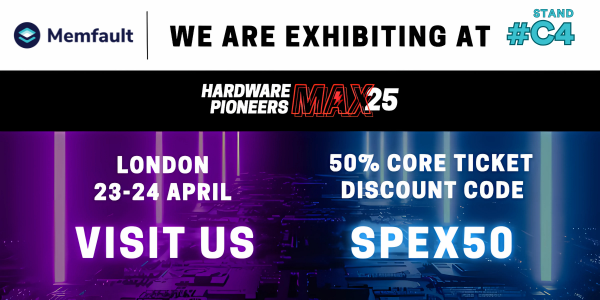 Memfault (@memfault) on Twitter photo 1 week out: Hardware Pioneers Max 2025.
Stop by Stand #C4 to see how Memfault helps embedded teams debug faster and ship updates with confidence.
🎟️ Code SPEX50 = 50% off: hardwarepioneers.com/buy-tickets
#hardwarepioneers #hwpmax #hpmax2025 #iot 1 week out: Hardware Pioneers Max 2025.
Stop by Stand #C4 to see how Memfault helps embedded teams debug faster and ship updates with confidence.
🎟️ Code SPEX50 = 50% off: hardwarepioneers.com/buy-tickets
#hardwarepioneers #hwpmax #hpmax2025 #iot