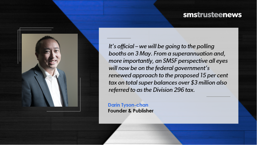 smstrusteenews's tweet photo. #FromTheEditor: The fate of the Division 296 tax is facing different challenges and scenarios in the face of the upcoming federal election. https://t.co/FAHQGTrpqo
Editor: Darin Tyson-Chan
#SMSFTrustees #Division296Tax #TaxPolicy #Superannuation #FinancialLegislation https://t.co/gG7EFPy2qR