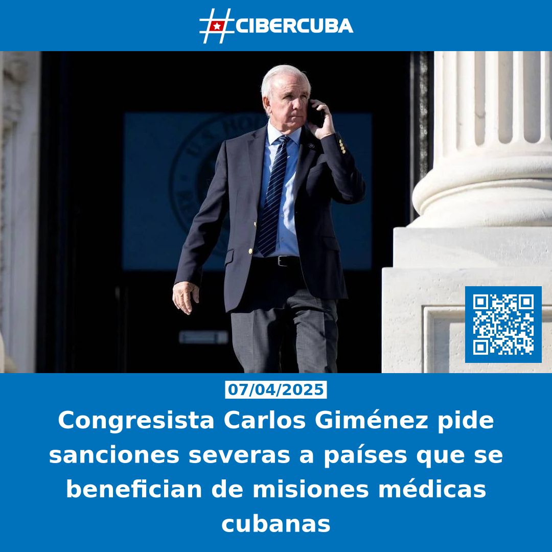 Congresista Carlos Giménez pide sanciones severas a países que se benefician de misiones médicas cubanas

Leer más: shrlnk.org/noticias/2025-…