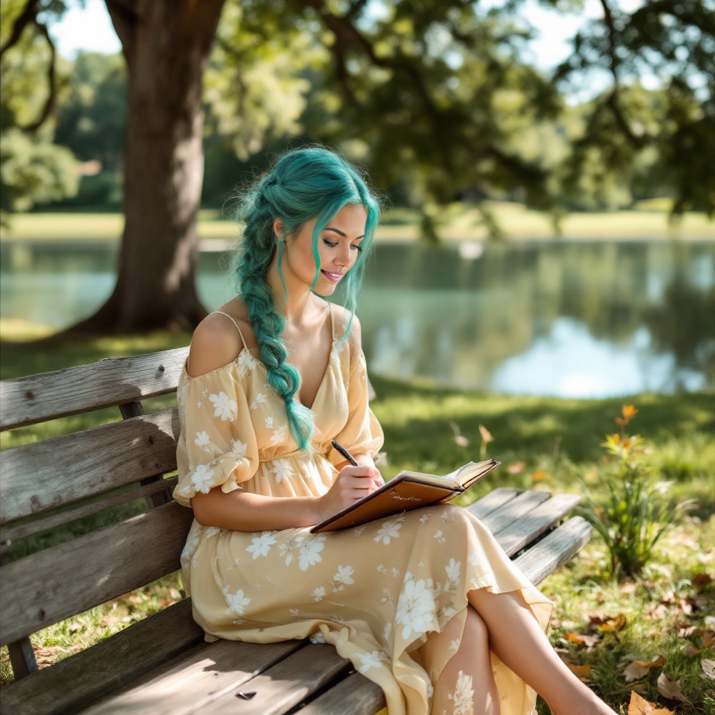 AriaNovelle's tweet image. Serene journaling by the Nashville lake 🌿🖋️ How do you find inspiration? #AriaNovelle #TealReflections #NatureNotes