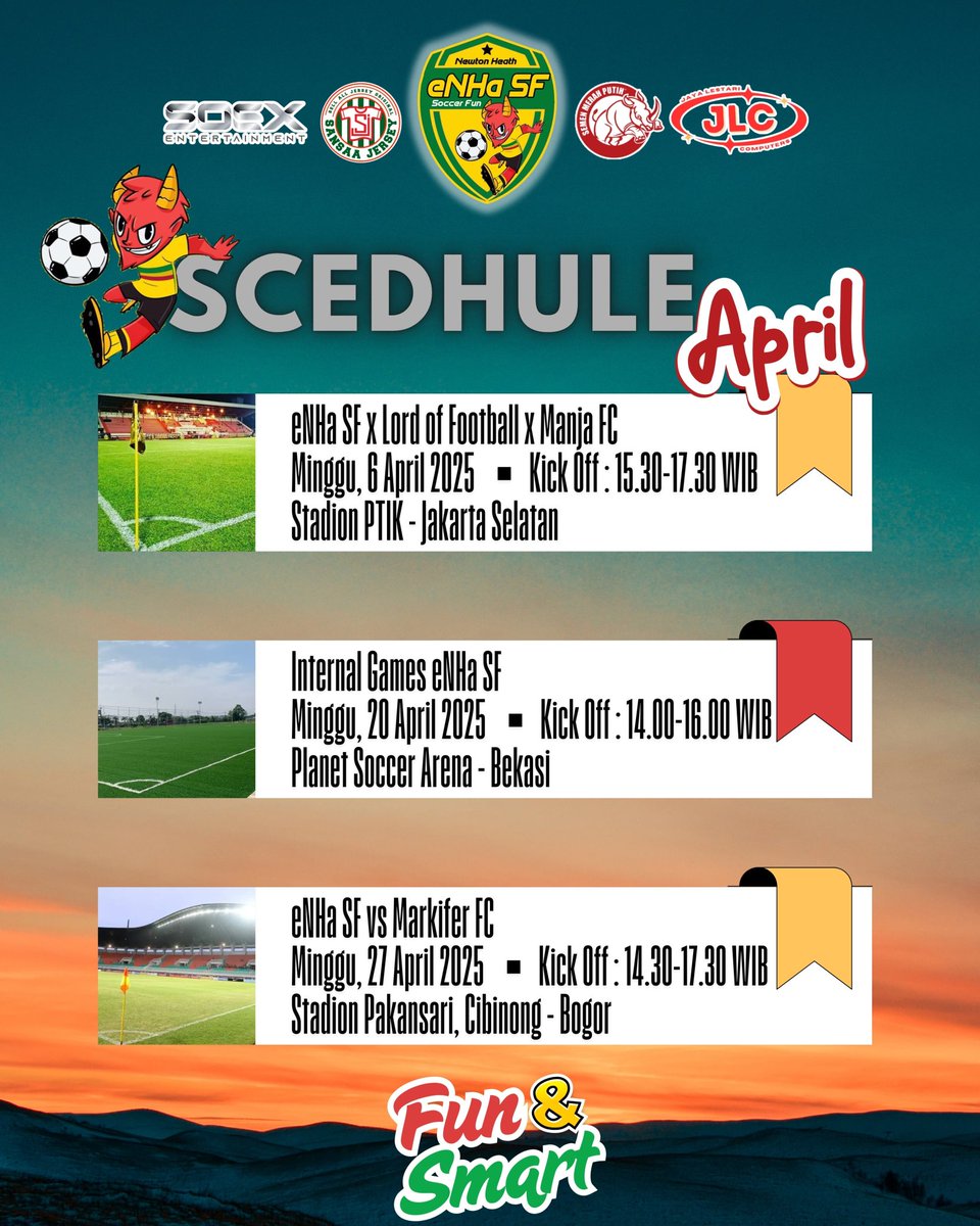 diditharianto's tweet photo. Jadwal Mabol eNHa SF di Bulan April, yang mau joint dipersilahkan #jadwalbola #jadwalmabol https://t.co/KuKZmE44Ba