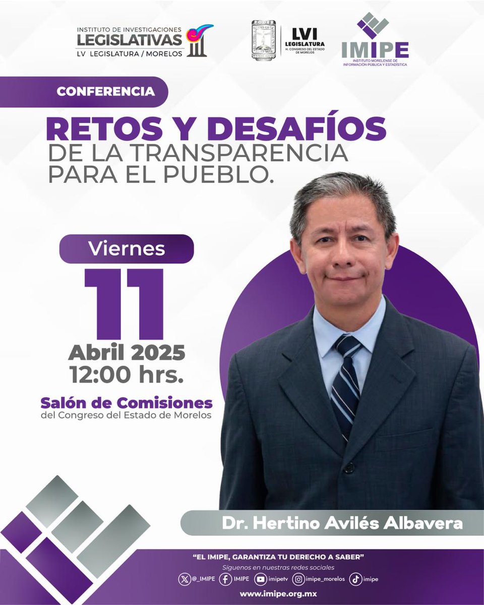 La Transparencia es una de las características del Estado Democrático, sin duda a través de ella se fortalece el que el pueblo este informado sobre el actuar de sus autoridades y a partir de ahi, tome las mejores decisiones. Nos vemos el viernes!! #transparenciaparaelpueblo