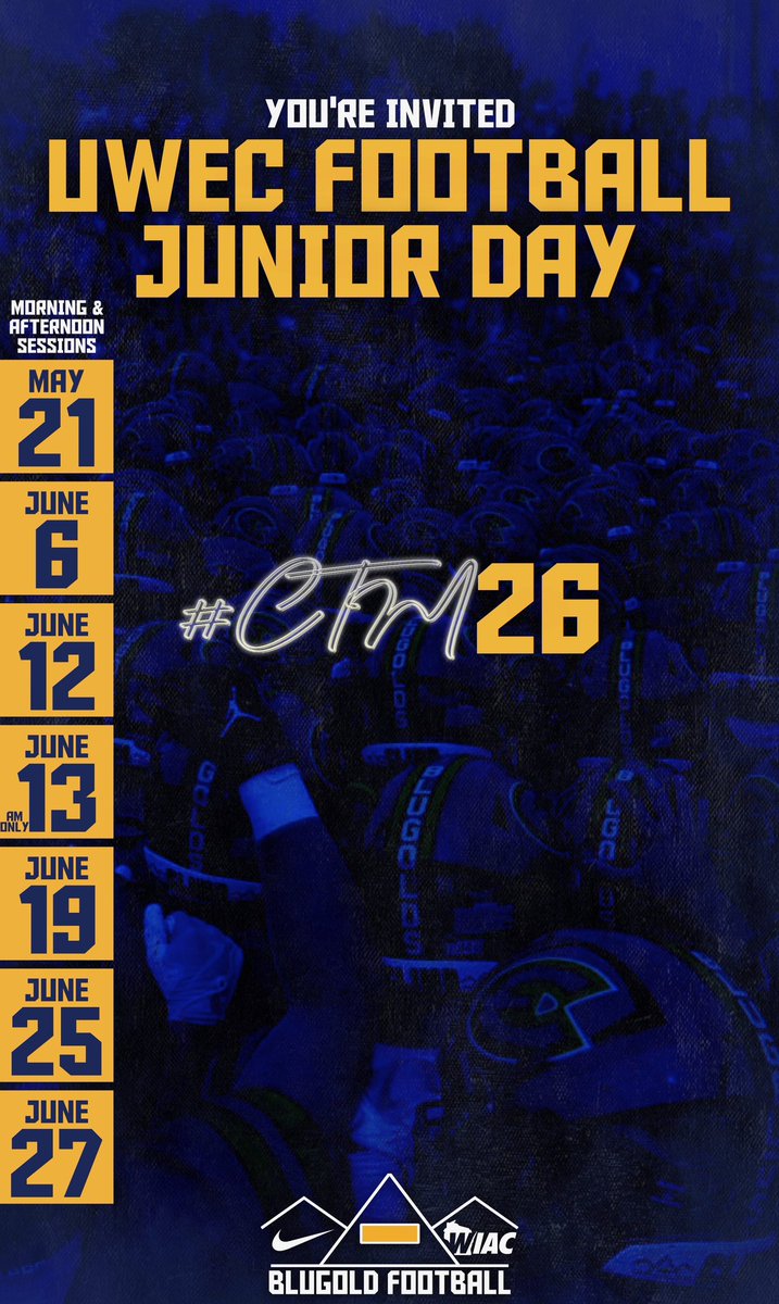 Jaylen Garrett (@jgarrett21_) on Twitter photo Thank you <a href="/CoachGrayvold/">Brady Grayvold</a> & <a href="/UWECFootball/">Blugold Football</a> for the junior day invite can’t wait to get up there!
<a href="/AntonGraham_/">Coach Graham (AG)</a> Thank you <a href="/CoachGrayvold/">Brady Grayvold</a> & <a href="/UWECFootball/">Blugold Football</a> for the junior day invite can’t wait to get up there!
<a href="/AntonGraham_/">Coach Graham (AG)</a>
