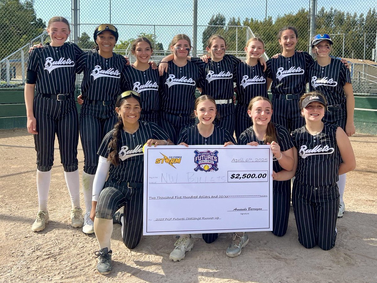 NWBulletsSB's tweet image. Outstanding tournament for our 12s at the @pgfnetwork Futures Invite in Salinas last weekend - 2nd place, and looking STRONG to start the spring season! Go Bullets!!!