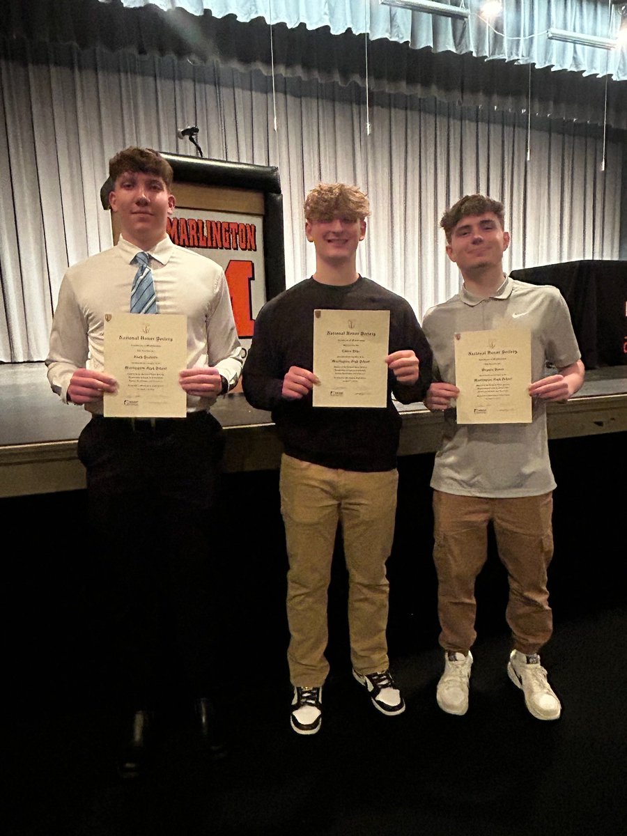 Congratulations to Marlington Football's own  <a href="/NoahSeabur32/">Noah Seaburn</a>, <a href="/CadenDine/">Caden Dine</a>, and <a href="/BrysonJones_4/">Bryson Jones</a> for being inducted to Marlington's National Honor Society tonight! #StudentAthlete