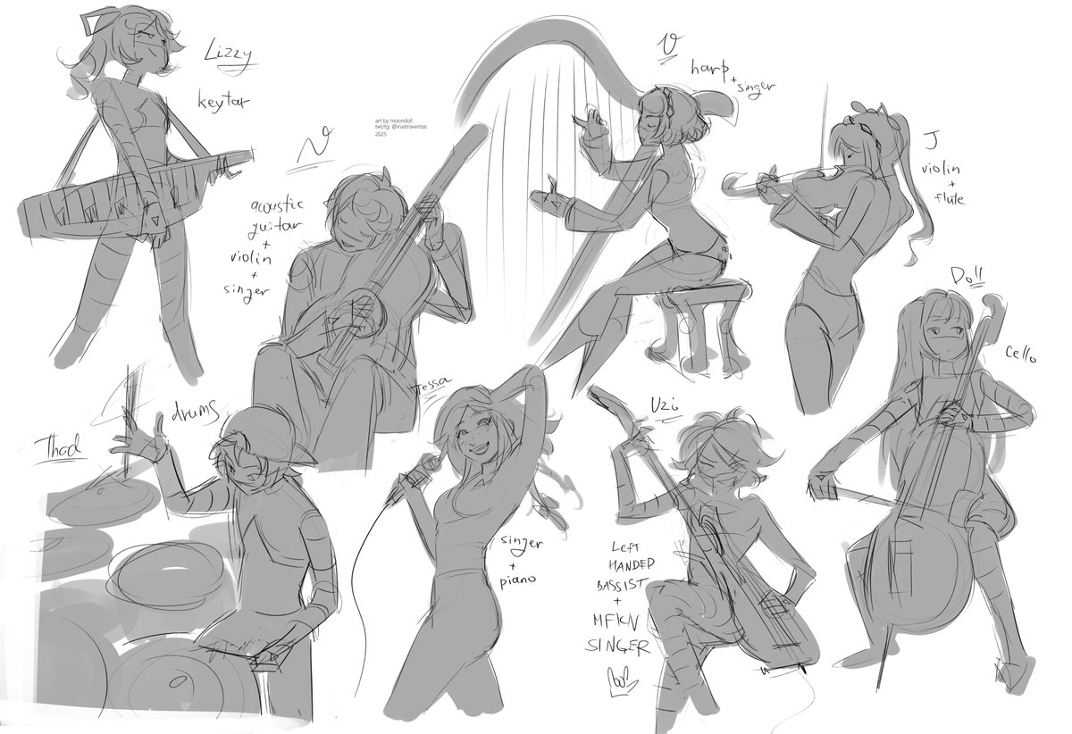 inastraveritas's tweet image. some sketches of drones with their instruments!
but uh, there is a lot of work to do...
but if I see that you guys REALLY want it I will color it one by one😵💫
#murderdrones