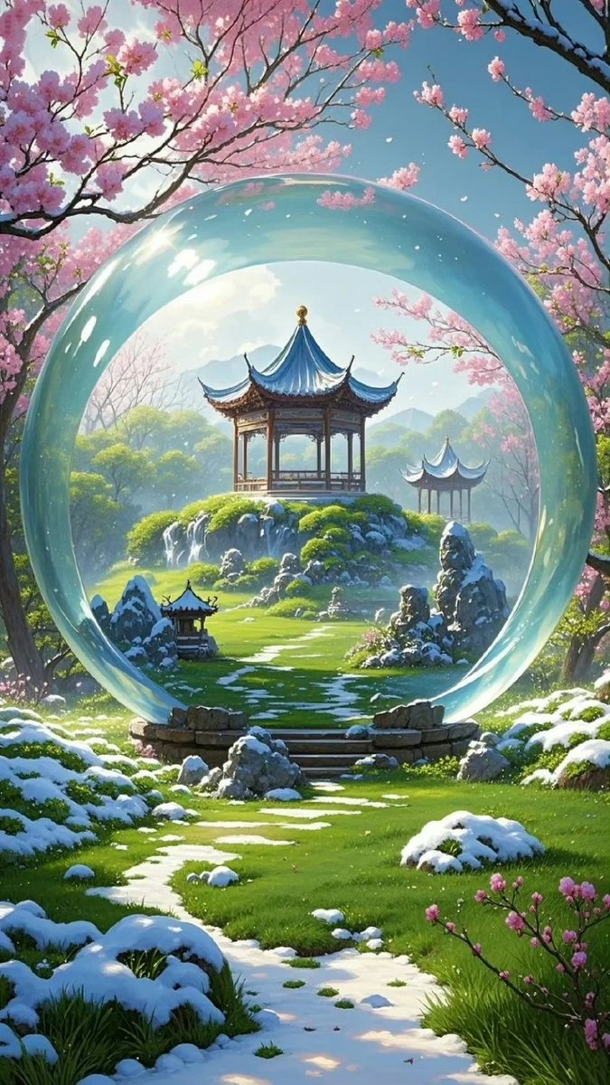 wangxiaoxian33's tweet photo. 绿意盎然间，凉亭如画框，定格时光美好。品茶低语，与自然共舞在阳光之下。#凉亭 #LibertyCatNFT https://t.co/SjkJlzIQ67