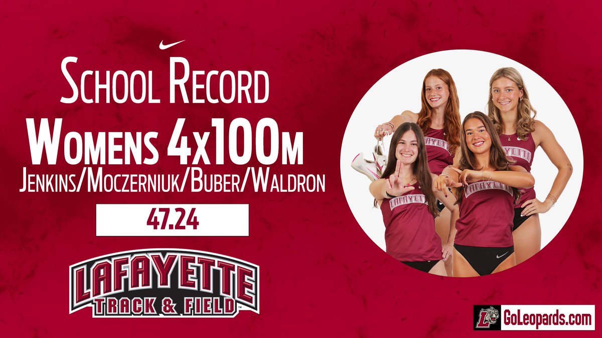 ANOTHER RECORD BROKEN!! 

On a cold and rainy day, our women’s 4 x 100m ran 47.24 to break a 9 year old record. Congrats to Lily, Ida, Gabby, and Maeve!!

#goleopards #ClimbTheHill