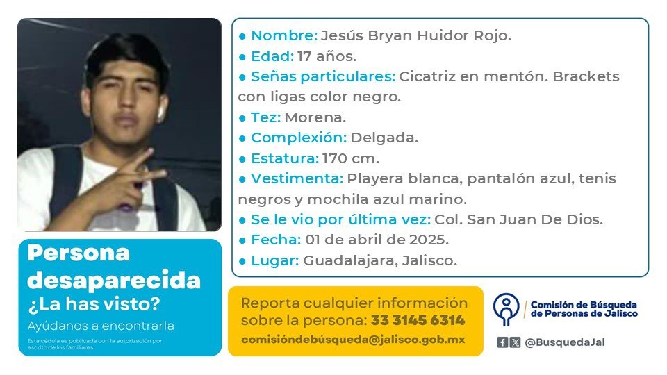 #ComunidadUdeG

Solicitamos su apoyo para localizar a los estudiantes Bryan, Miguel Alejandro y Axel.  Cualquier información que pueda ayudar a encontrarlos, comuníquenla al 3331456314.

¡Ayudemos para que puedan regresar con sus familias!