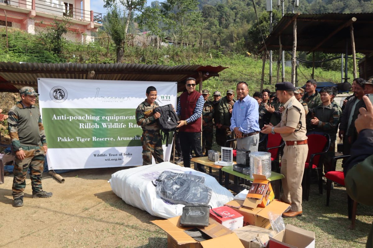 Huge thanks to @WTI_India's Dr. Panjit Sir &amp; Vivek Menon for equipping Rilloh Wildlife Range with top-notch field gear! GPS, binoculars, solar lamps &amp; more are boosting our conservation efforts! Grateful for @DFO_Sir's motivation &amp; support! Team Rilloh is geared up to protect WL.